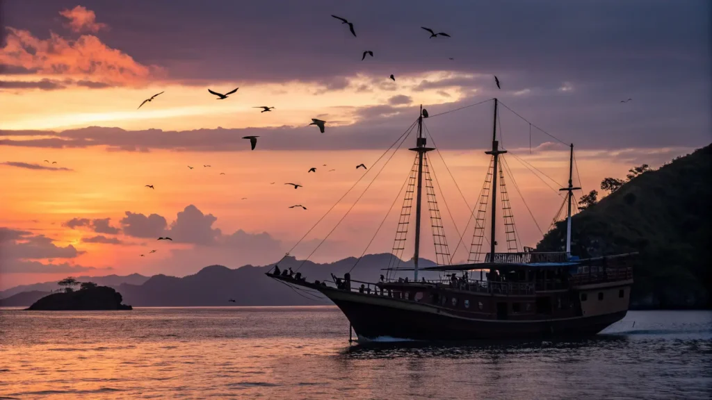 Sunset in Kalong Island | Labuan Bajo Yacht