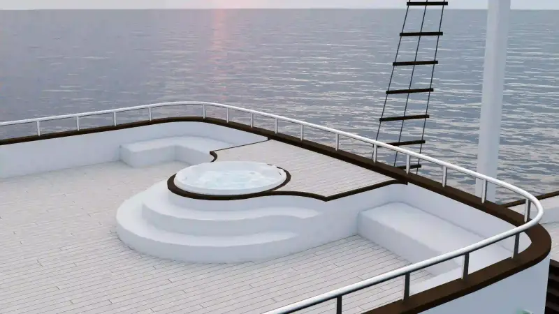 The sundeck of a Luxury class phinisi